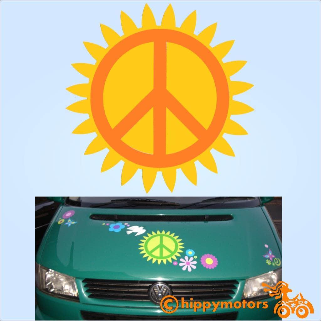 cnd sun decal sticker vinyl decal on a car bonnet