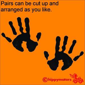 Hand print decals for cars and walls
