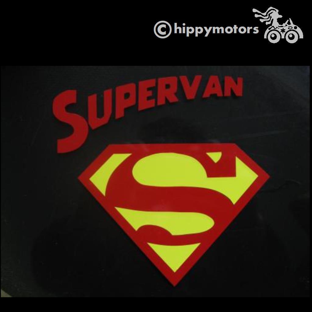 Superman logo and supervan decal