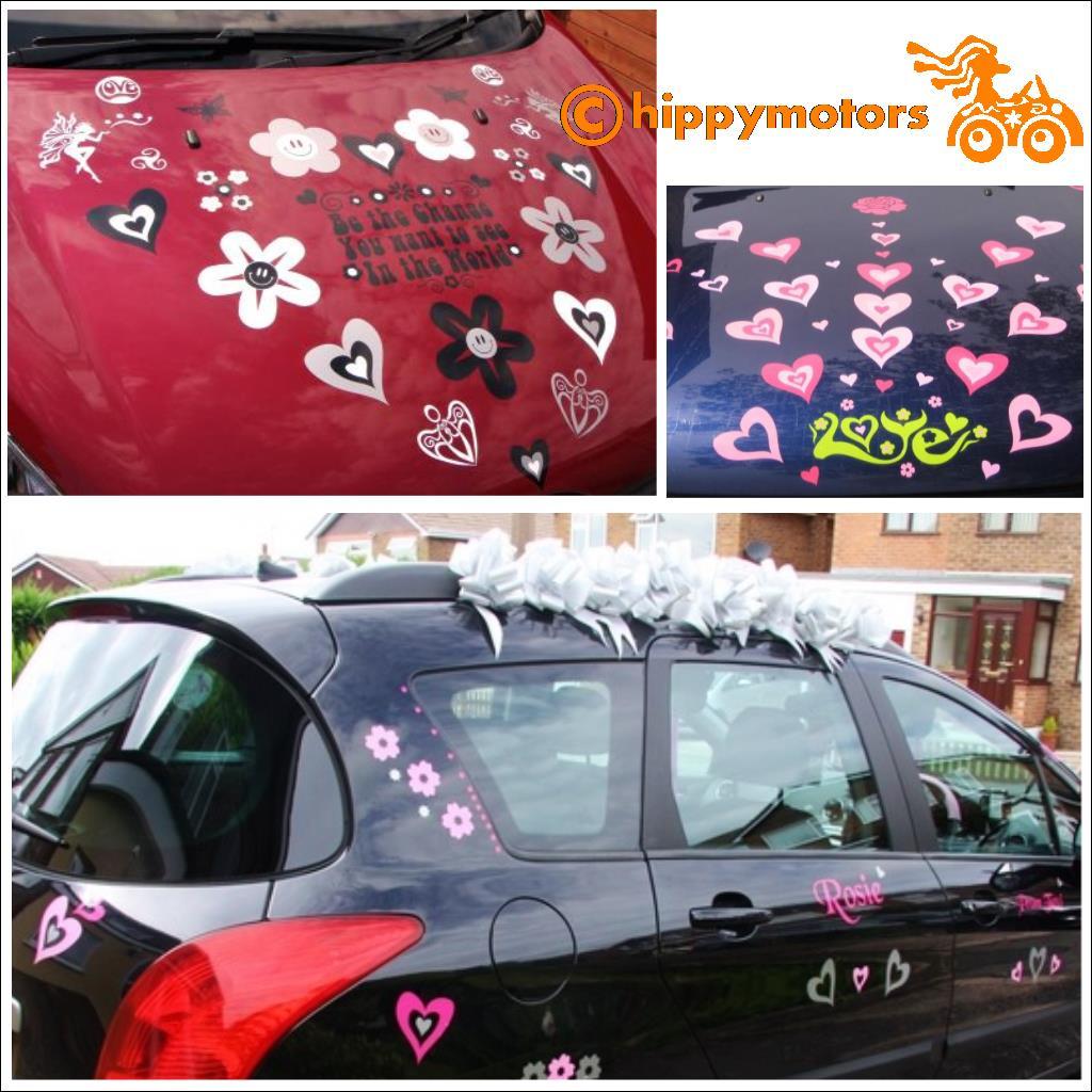 heart decal transfers on cars and camper vans