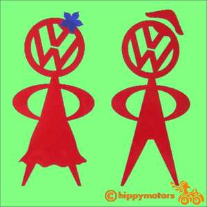 vw bubblehead man and woman decal