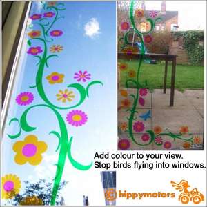 colourful vine decal on glass window and patio doors