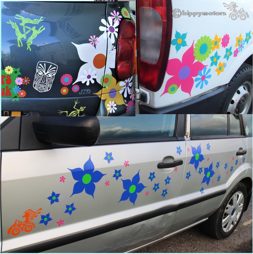 bigger jasmine flower vinyl stickers for cars and caravans