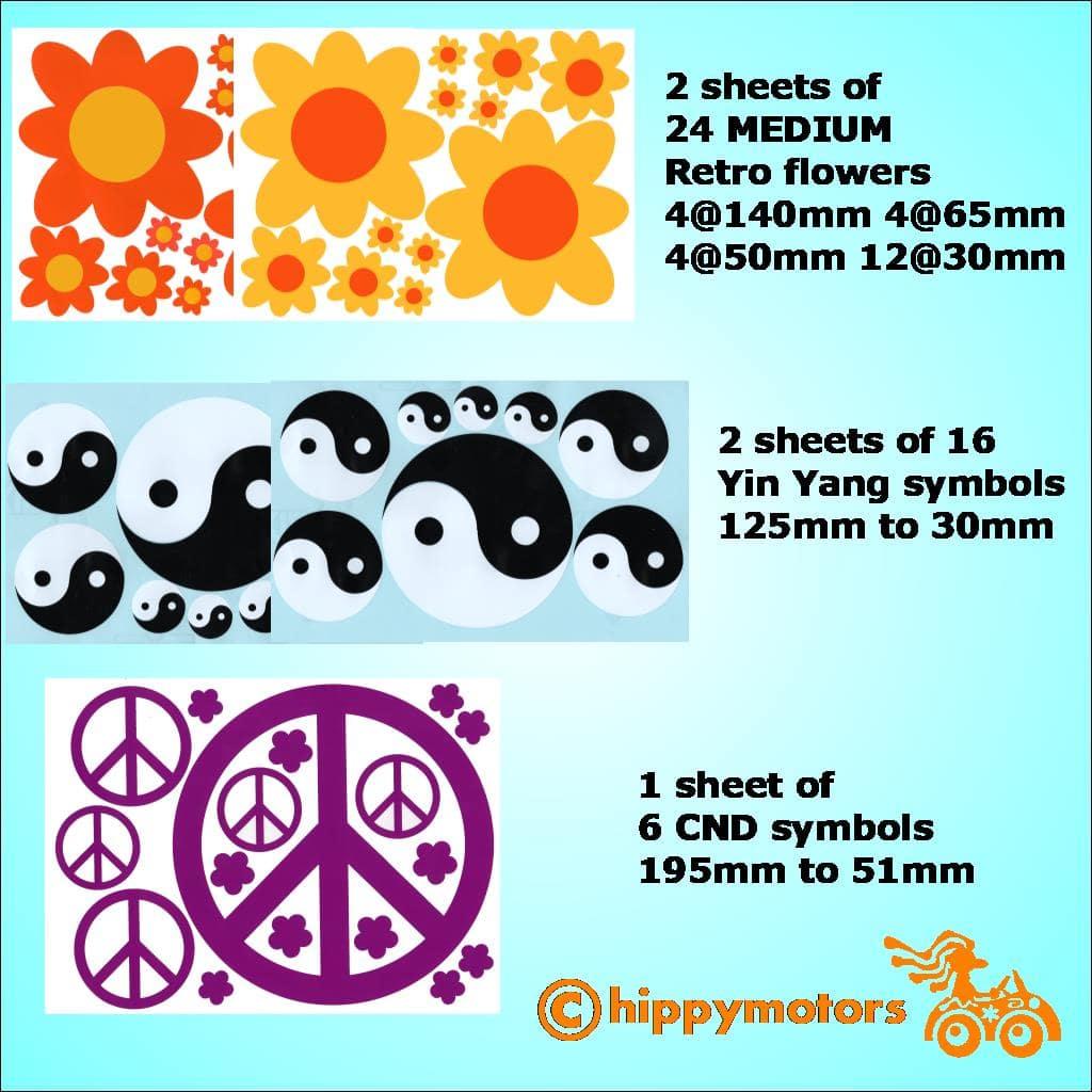 yin yang CND and flower transfer stickers kit