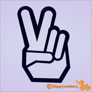 2 fingers peace sign sticker for cars, windows, caravans, camper vans