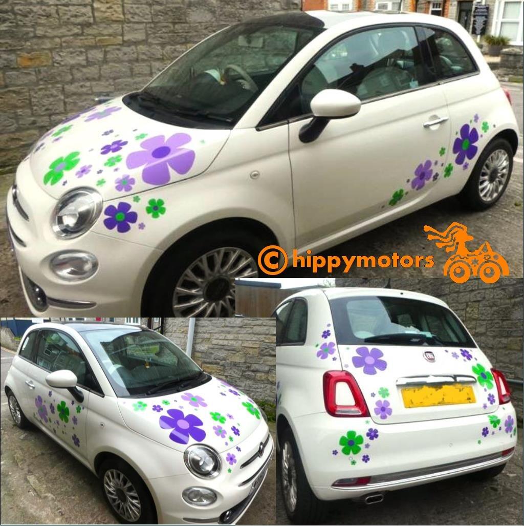 hippy flower decals for camper vans and VW cars