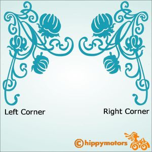 flower corner decal for cars windows and walls