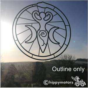 Stained glass look Goddess window decal outline