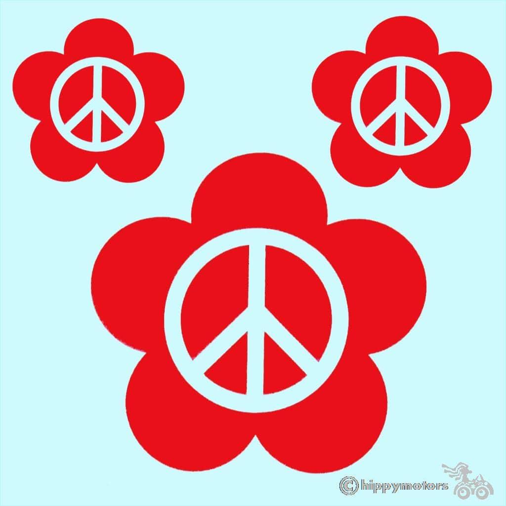 Flower vinyl decals with peace CND symbols