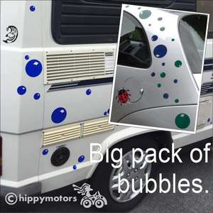 pack of bubble decals on car and van