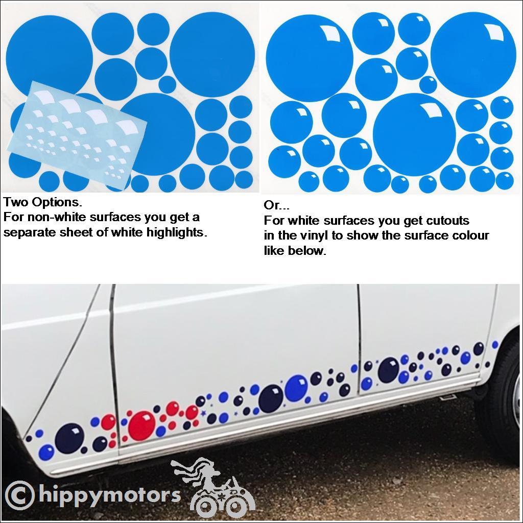 vinyl bubble decals for cars and caravans