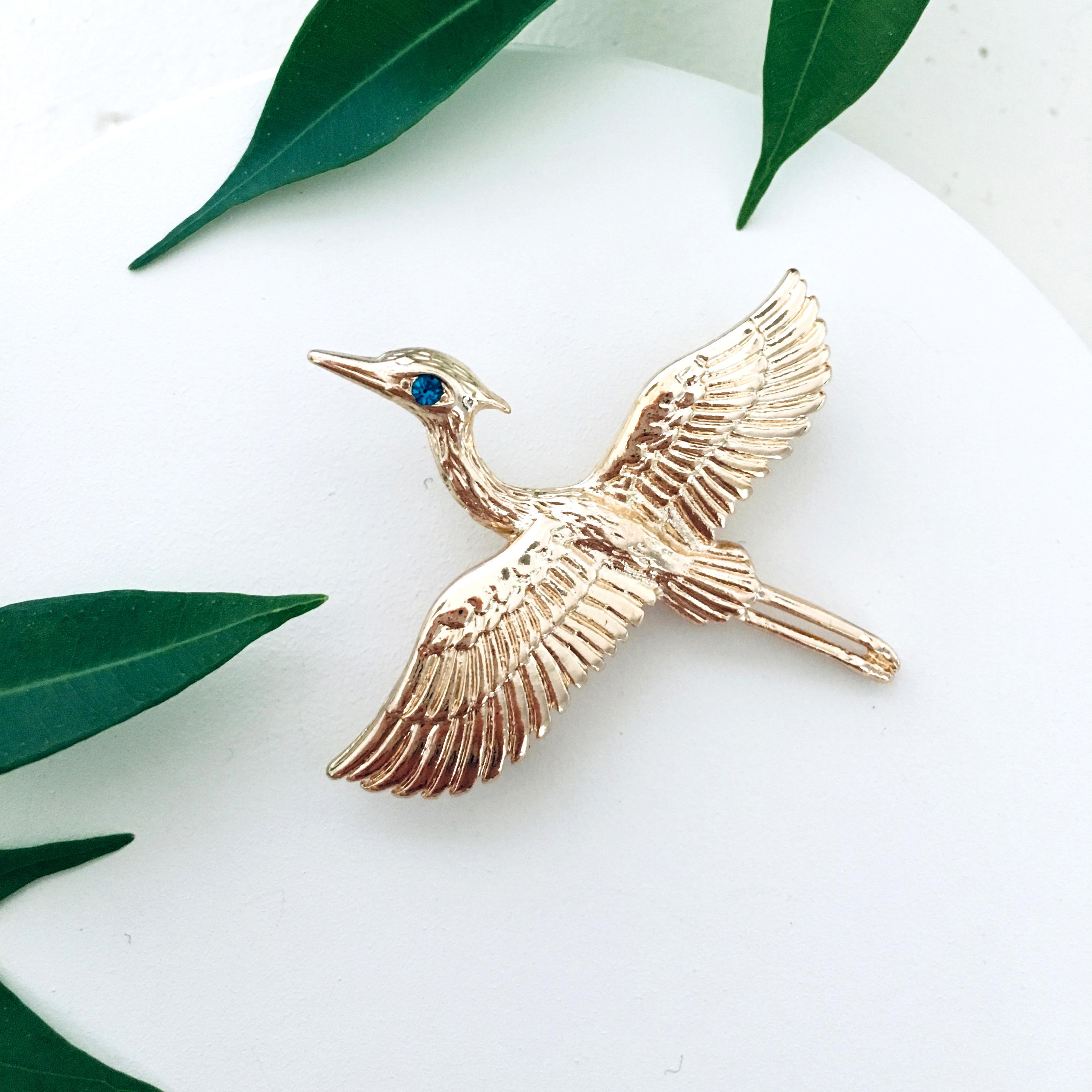 Menagerie - Gold Heron Brooch