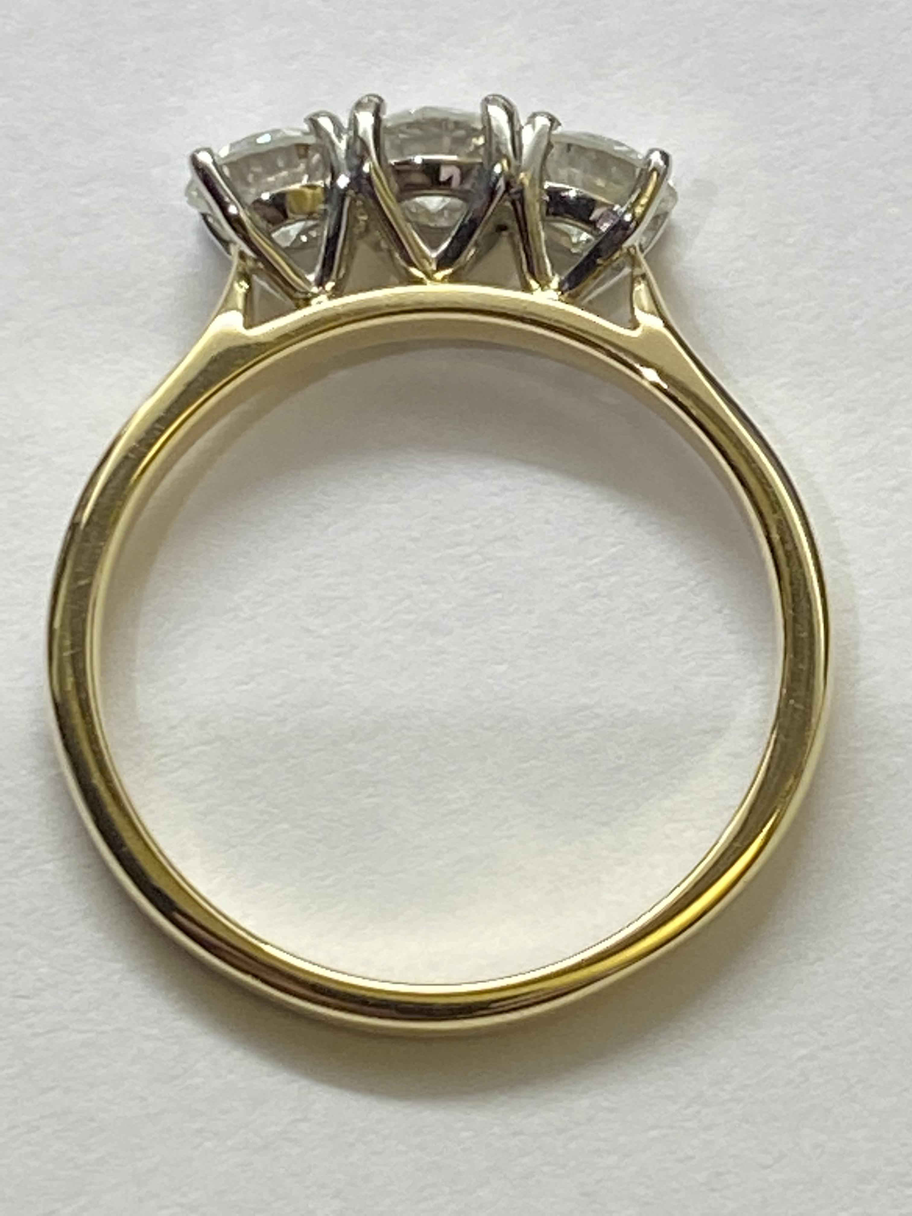 18ct gold diamond three stone ring