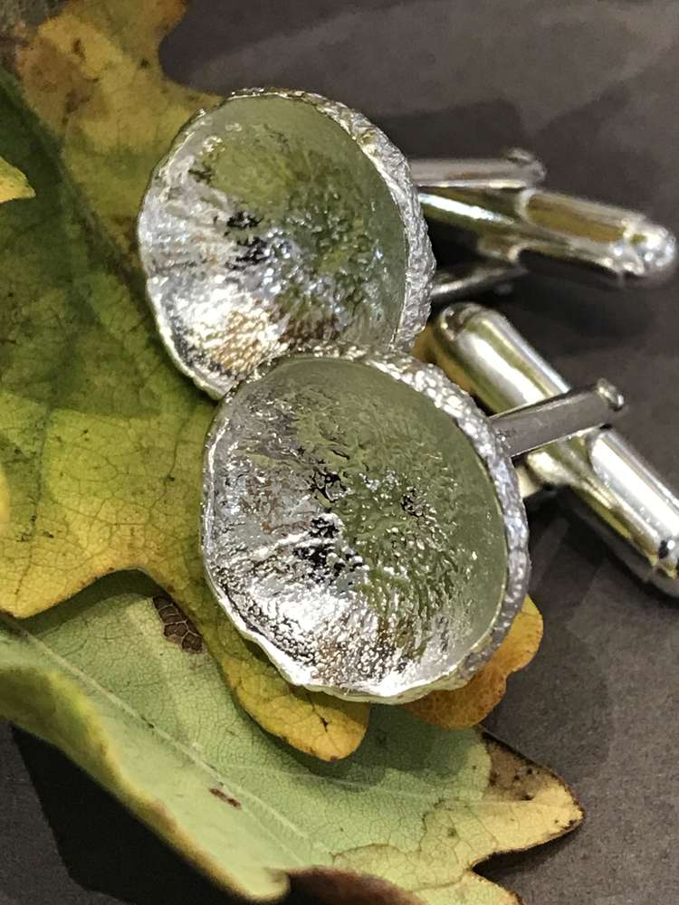 Sterling silver Acorn cup cufflinks