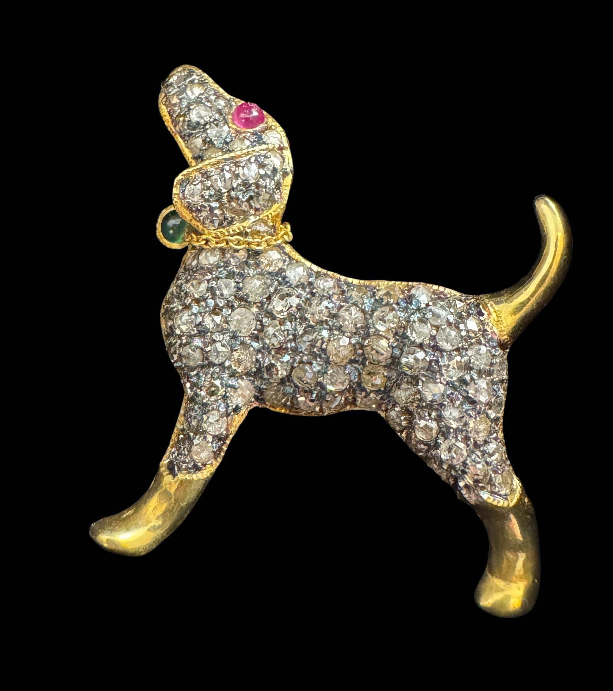VIntage diamond set terrier brooch