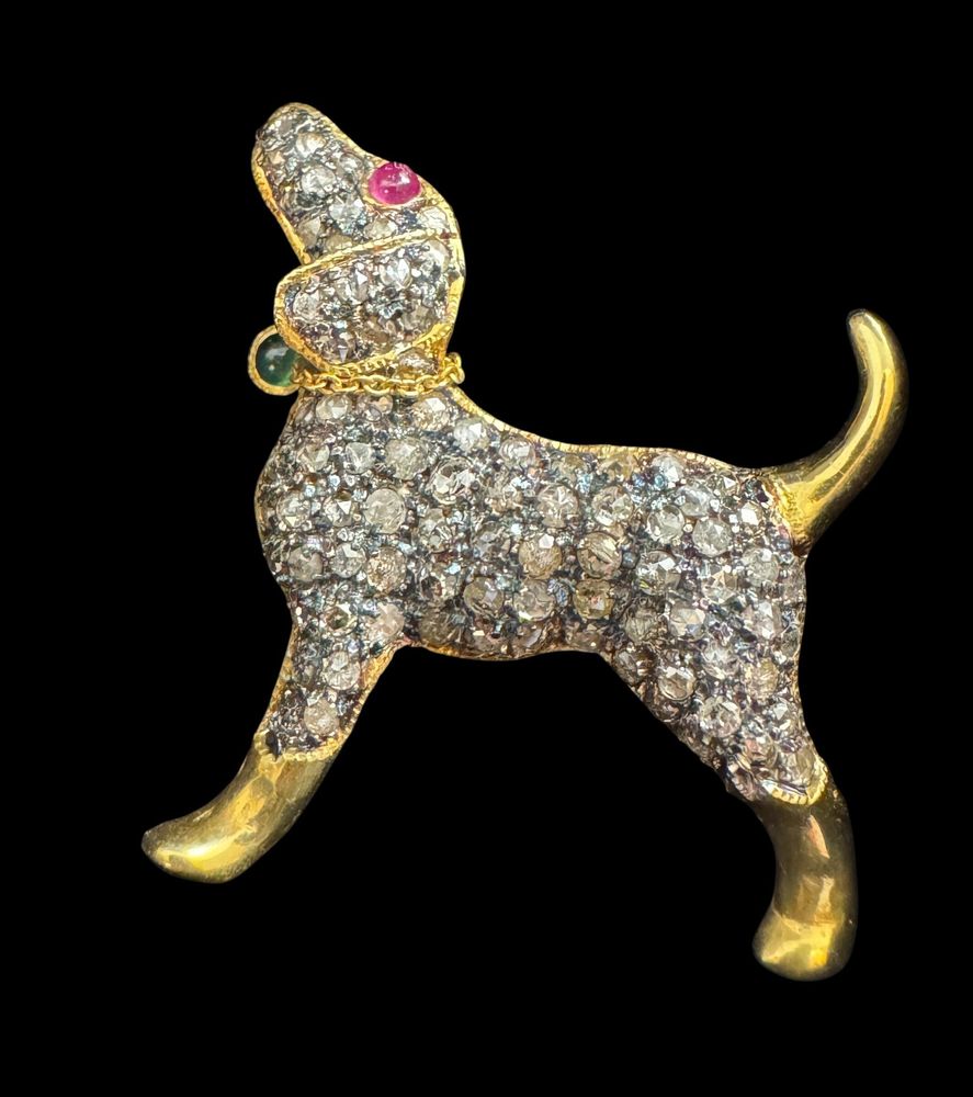 VIntage diamond set terrier brooch