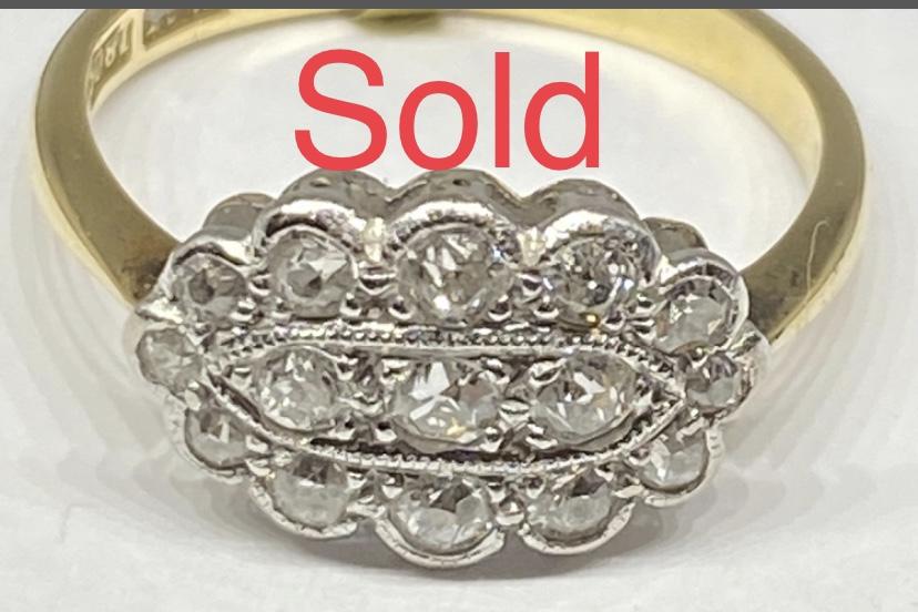 1930’s 18ct And Platinum Diamond Cluster Ring