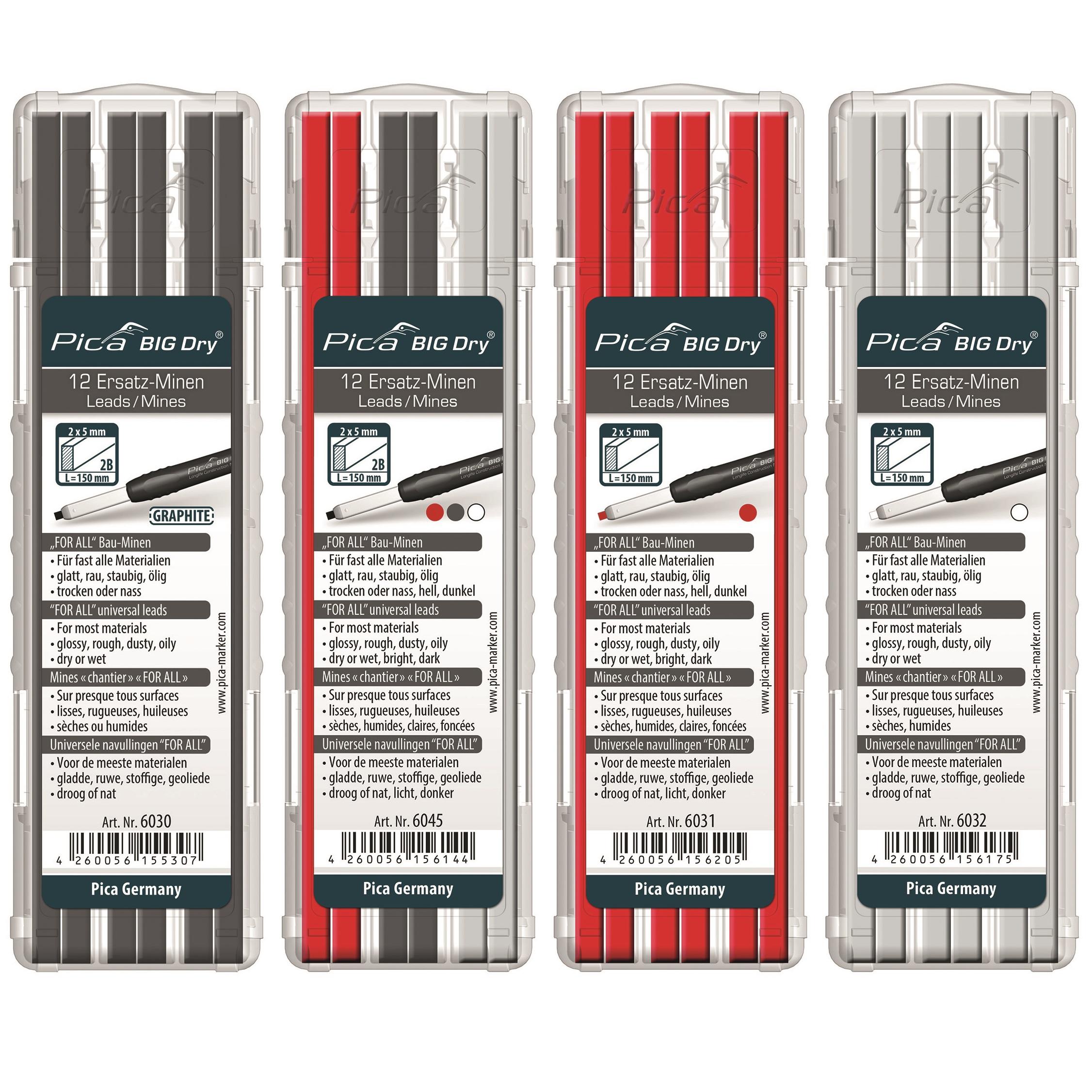 PICA-30402 Pica Dry Longlife Auto Pencil / Basic Refill Set - 8pc