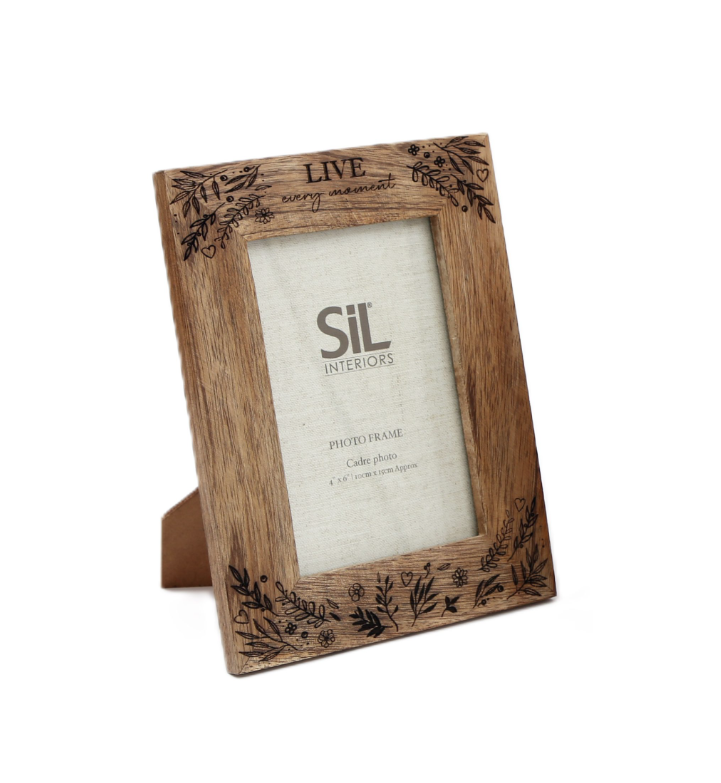 Wooden Photo Frame Engraved With 'Live'
