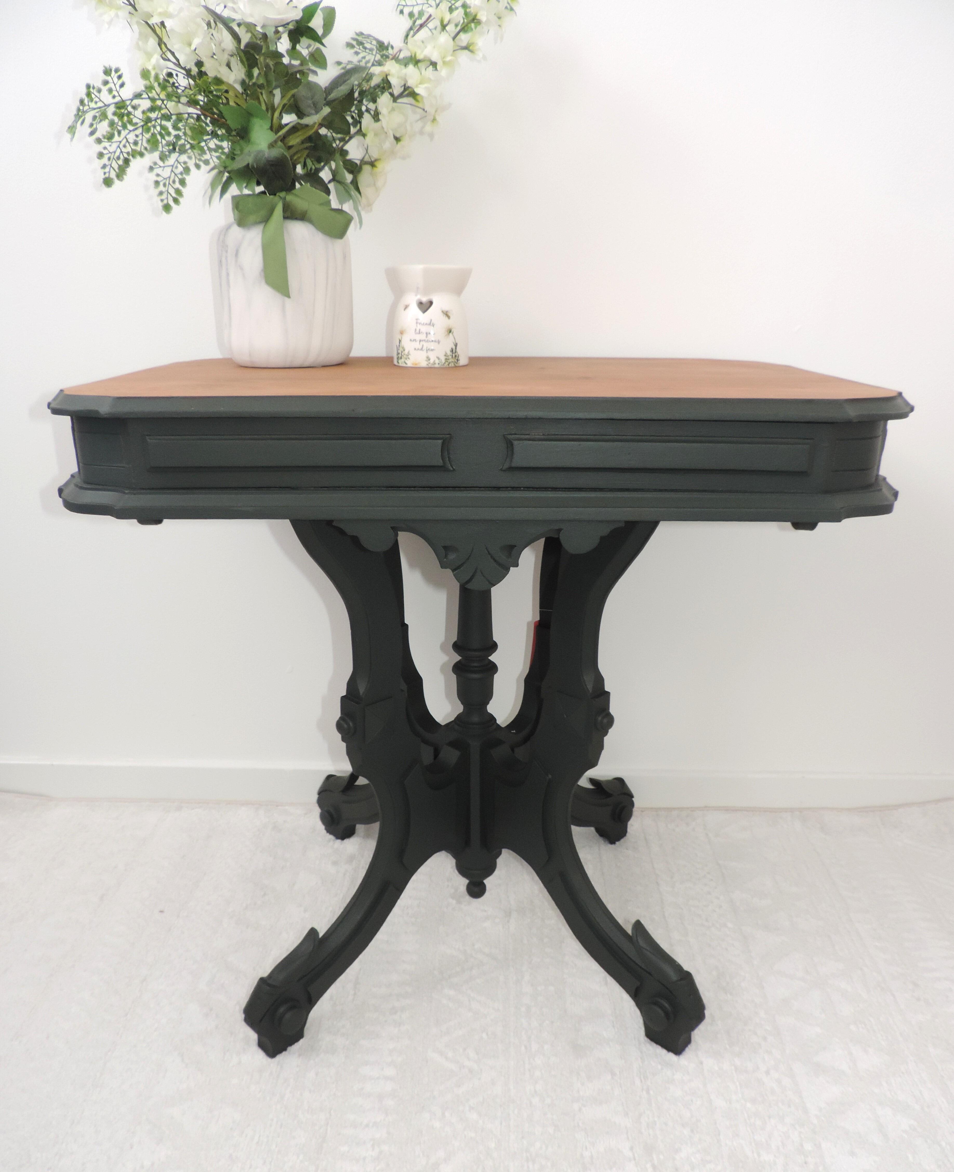 Upcycled Hall Table Painted in Frenchic Black Forest - Thames Hospice