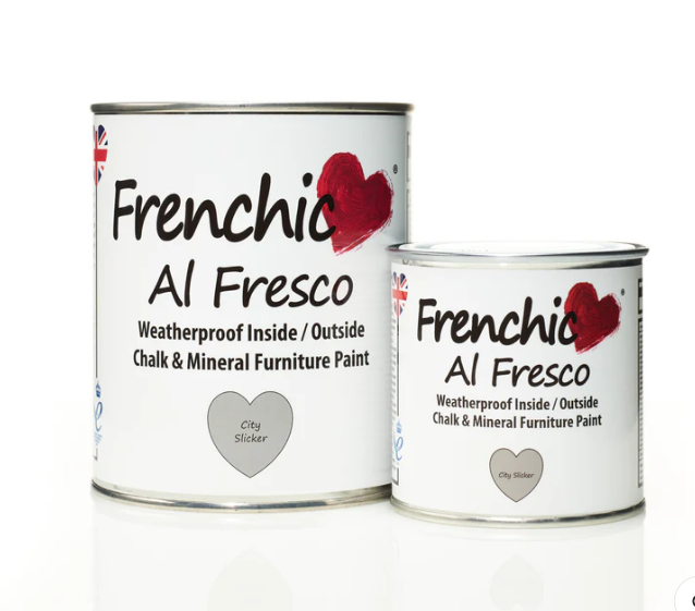 two tins showing various sizes of frenchic al fresco in city slicker