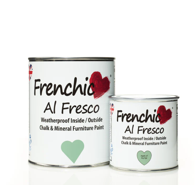 two tins showing various sizes of frenchic al fresco in Apple of my eye