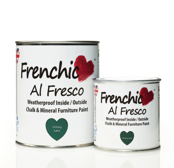 two tins showing various sizes of frenchic al fresco in victory lane