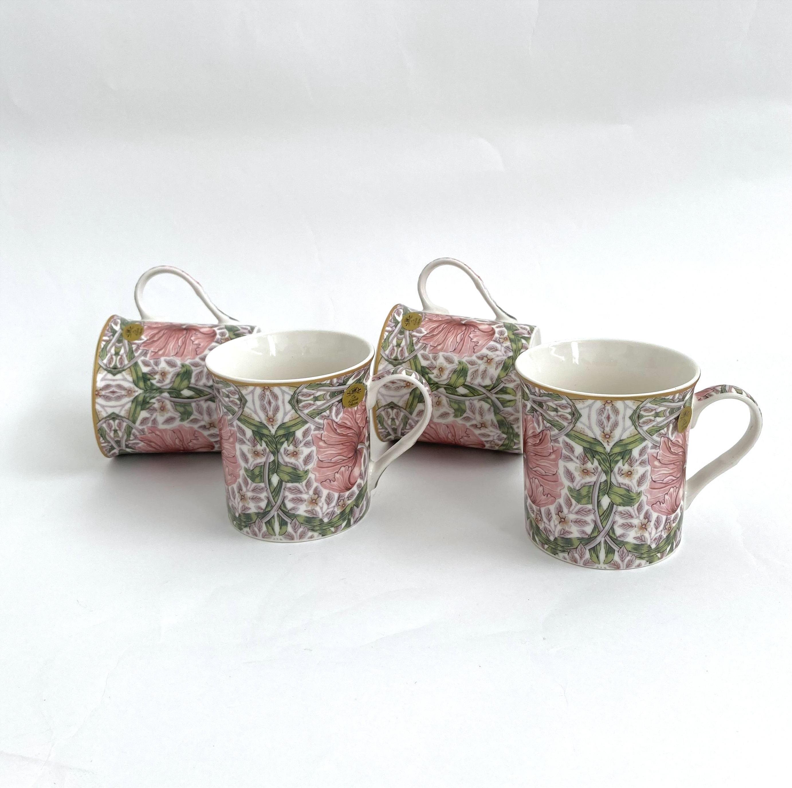 4 mugs two laying sideways