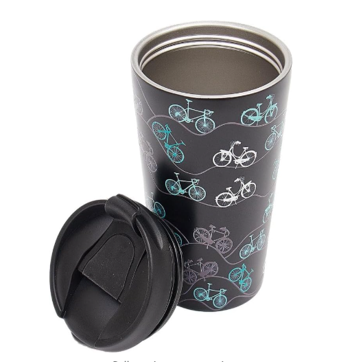open lid eco chic bike coffee mug