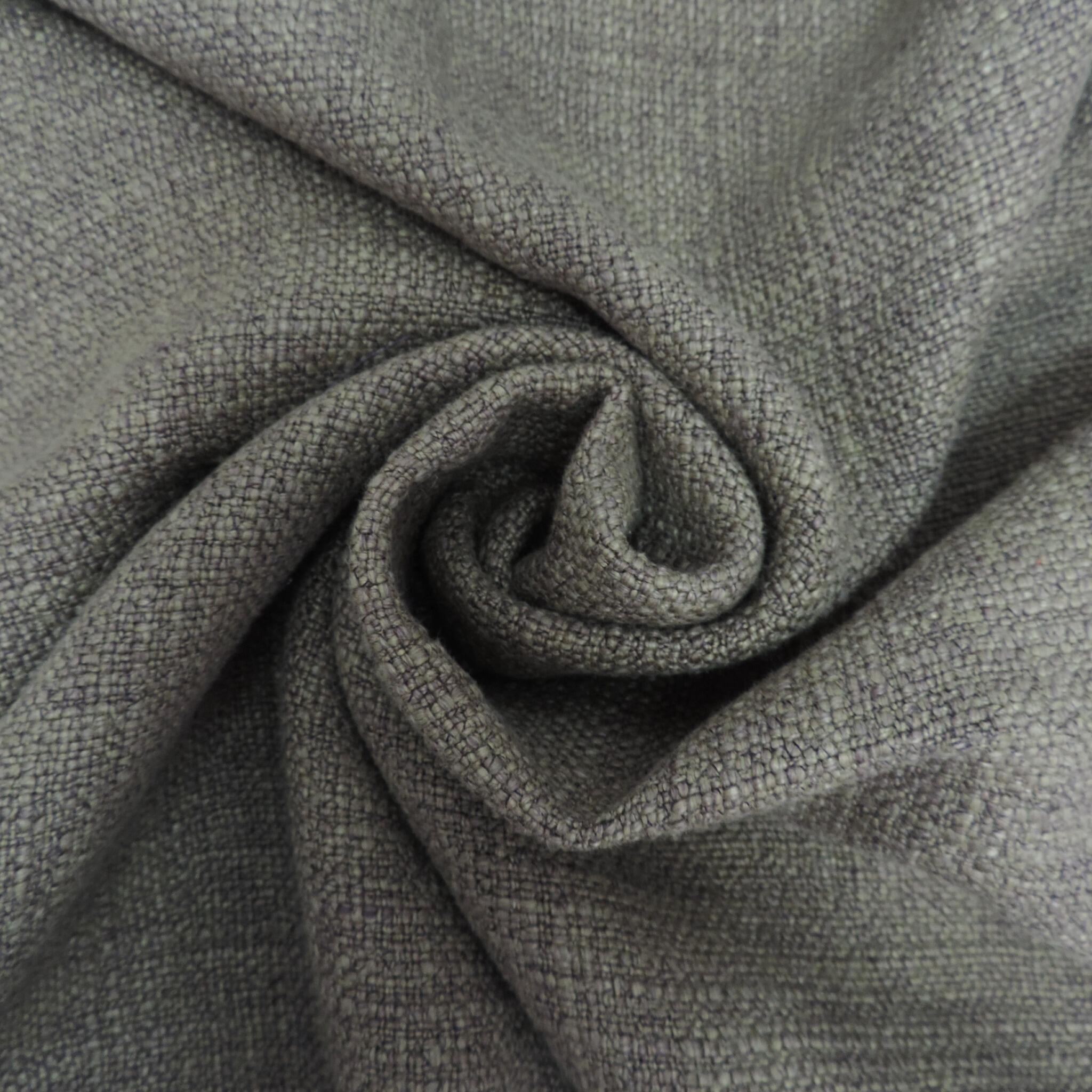 khaki mix linen wool fabric