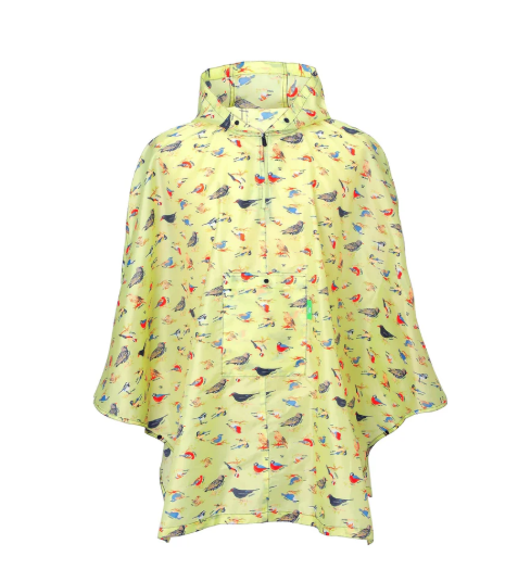 birds print poncho