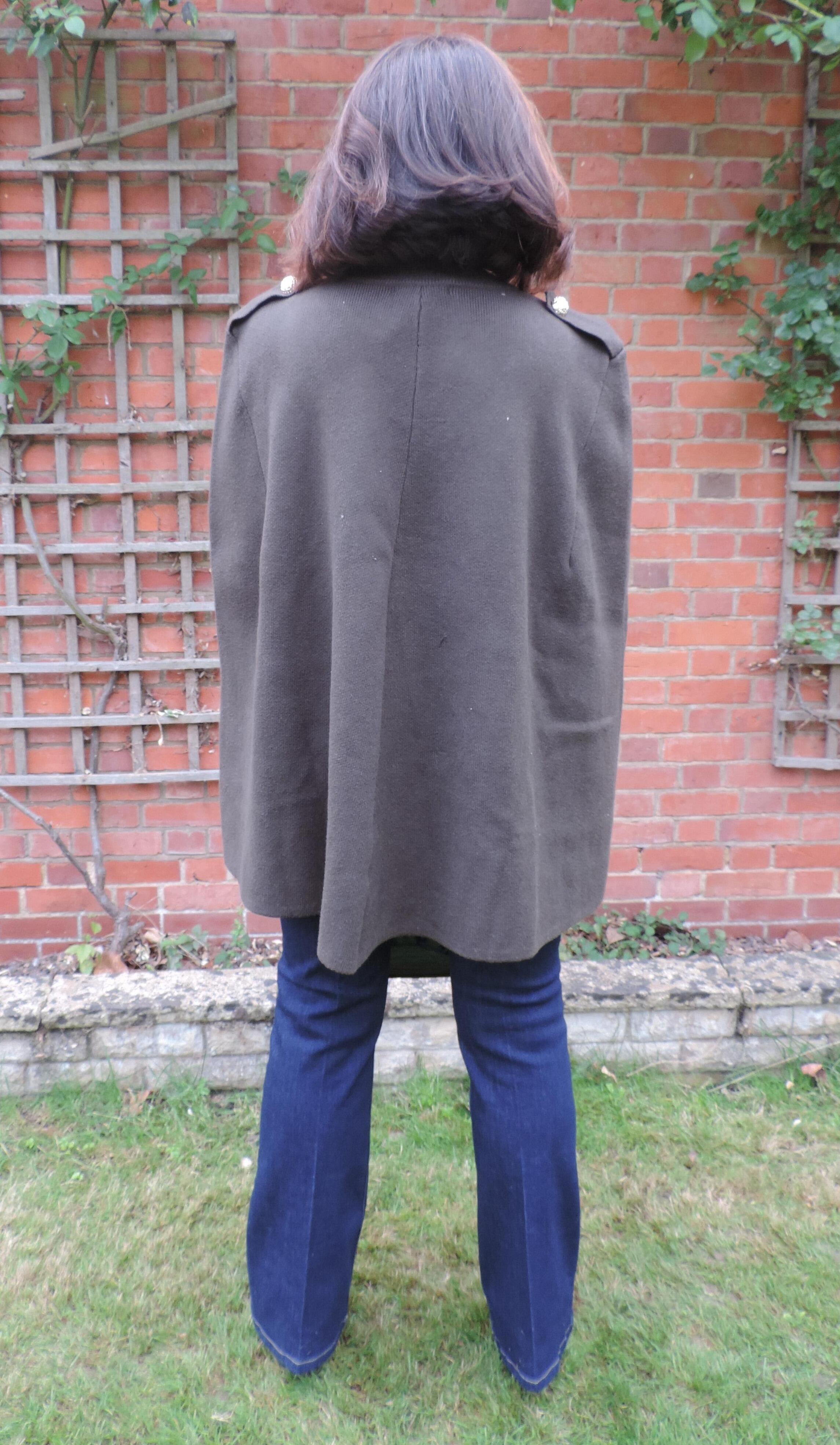 Olive Green Cape | Button-Front Elegant Layering Outerwear