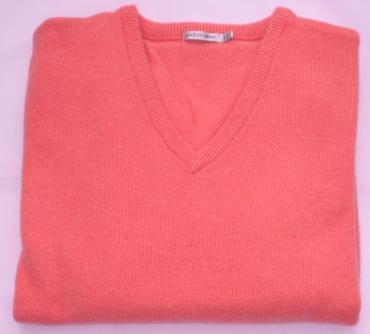 Green Lamb Coral Lambswool V Neck Jumper