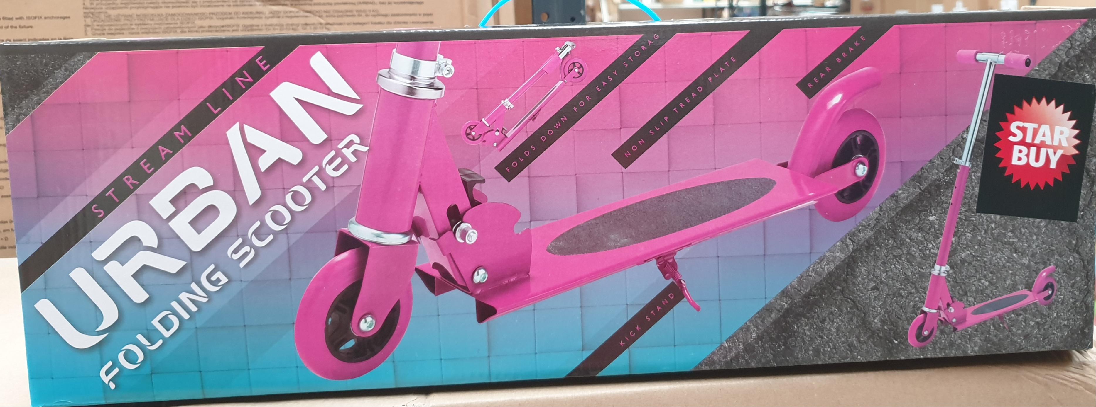 stream line folding scooter pink