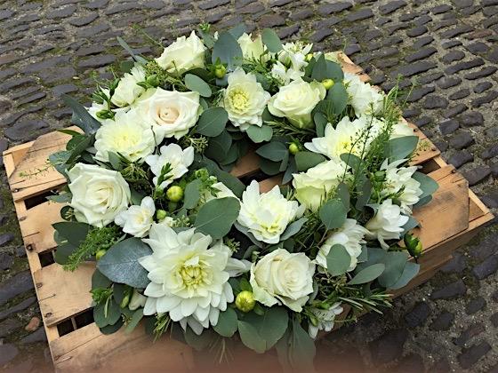 White and green wreath