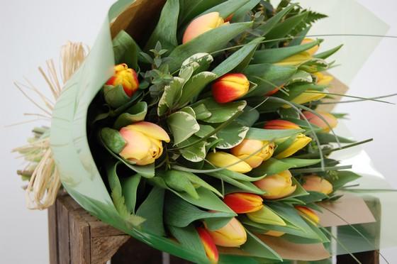 Yellow & Orange Tulip Bouquet