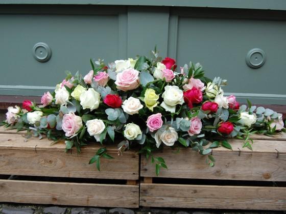 Mixed Rose Casket - Double Ended Spray