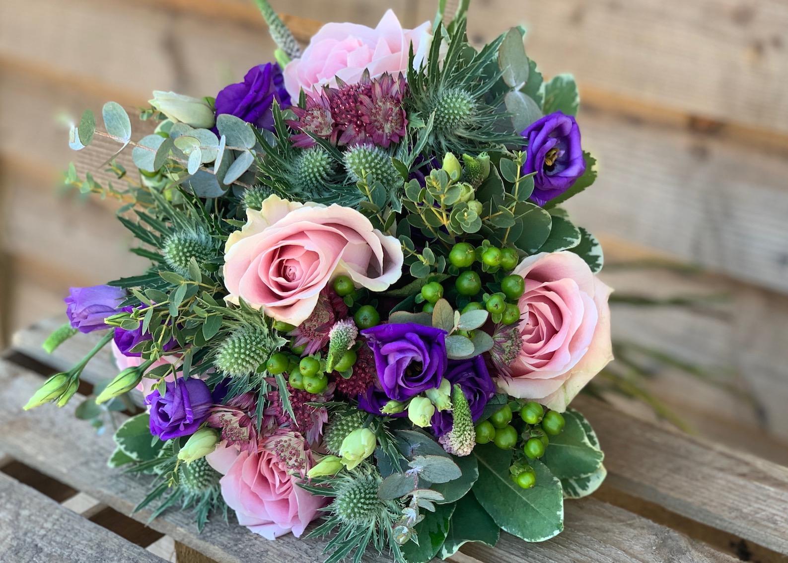 Purple and Pink Bridal Bouquet
