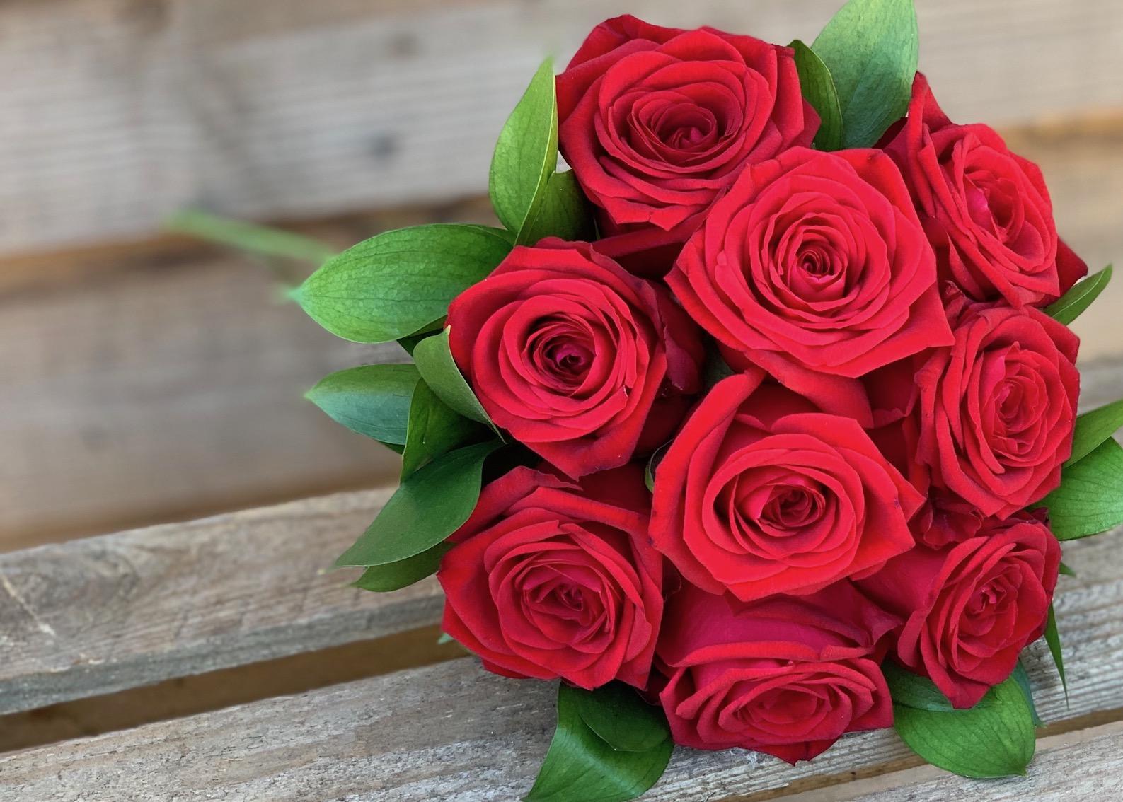 Bridesmaids Red Rose Bouquet