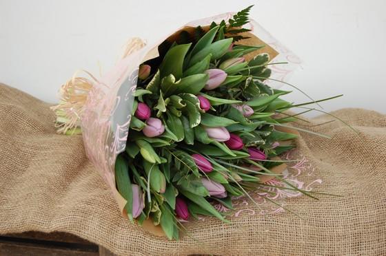 Pink & Purple Tulip Bouquet