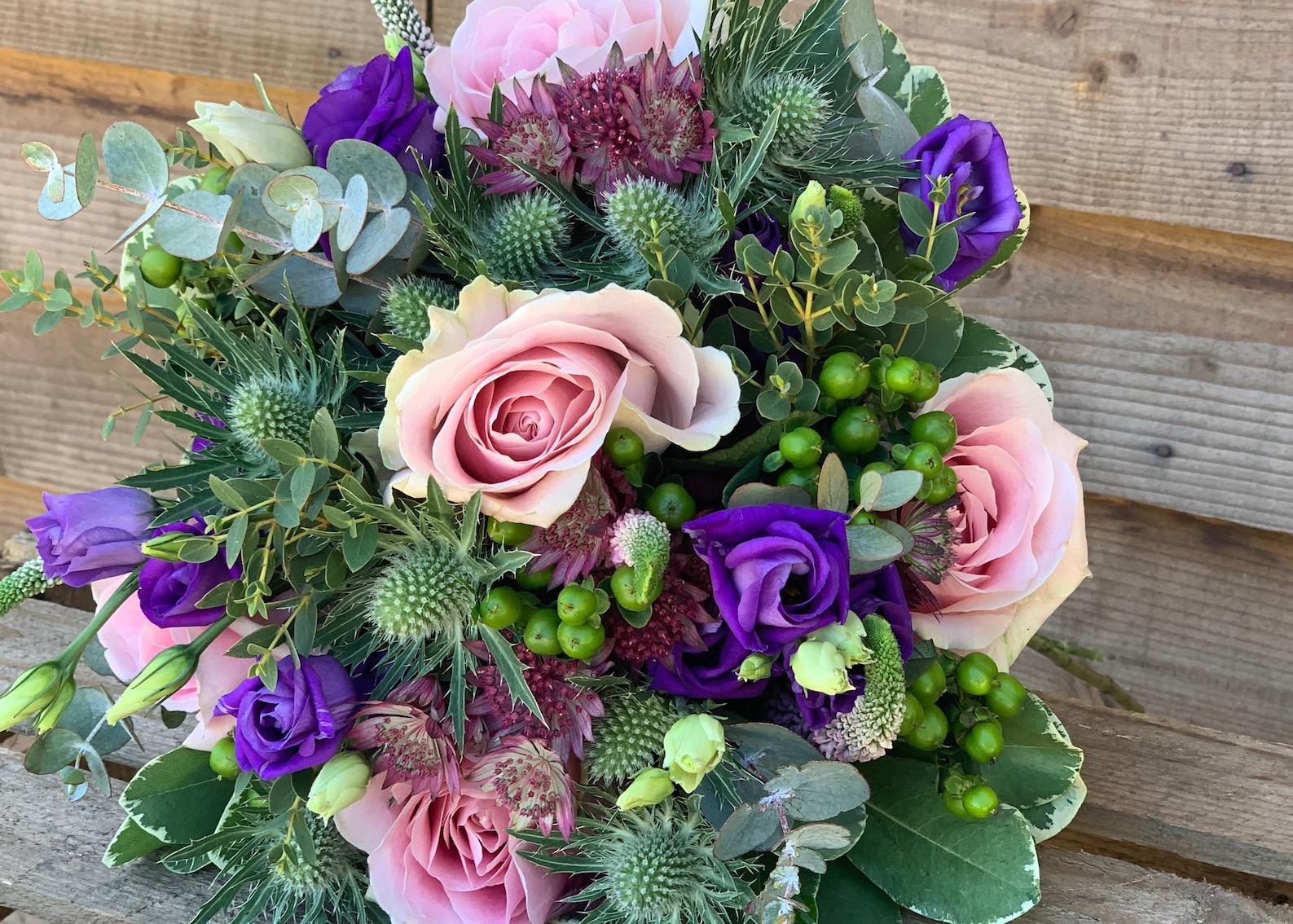 Purple and Pink Bridal Bouquet