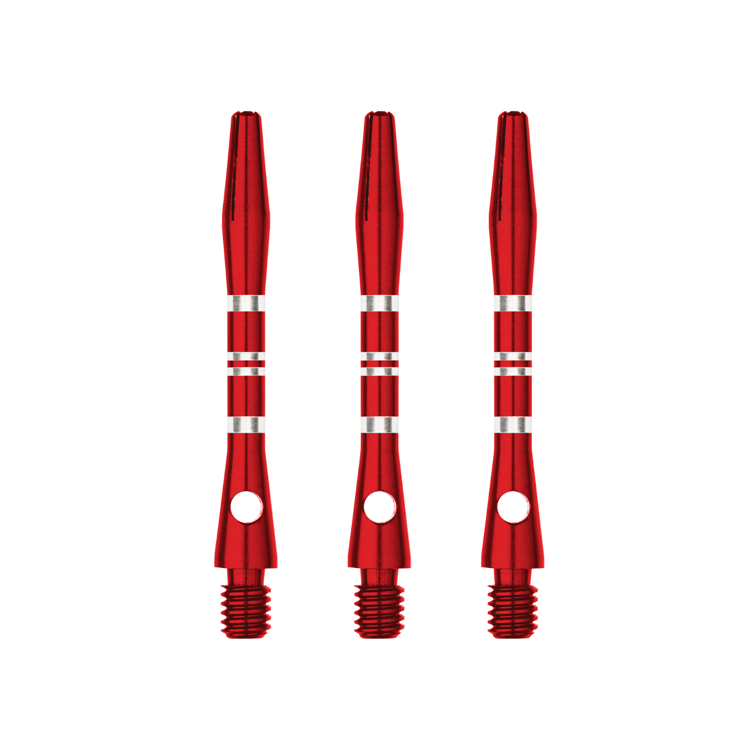 Aluminium Regrooved Dart Stems Style 2 Anodised Medium/Short Red