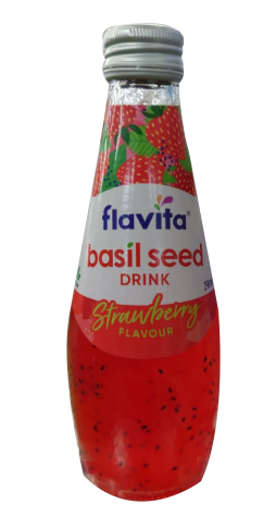 Flavita Basil Seed Drink Strawberry 290ml