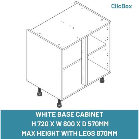 WHITE BASE CABINET  H 720 X W 800 X D 570MM