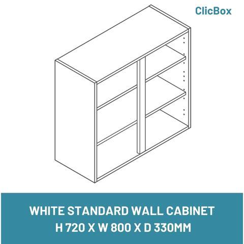 WHITE STANDARD WALL CABINET  H 720 X W 800 X D 330MM
