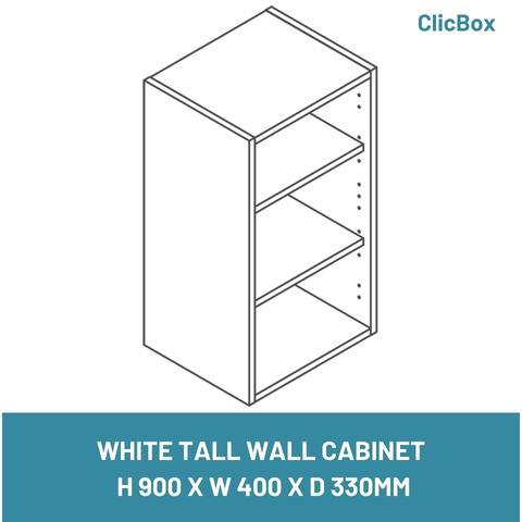 WHITE TALL WALL CABINET  H 900 X W 400 X D 330MM