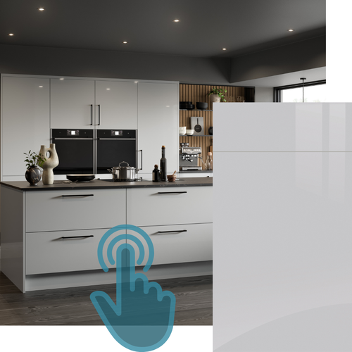 ZURFIZ ULTRA GLOSS LIGHT GREY KITCHEN
