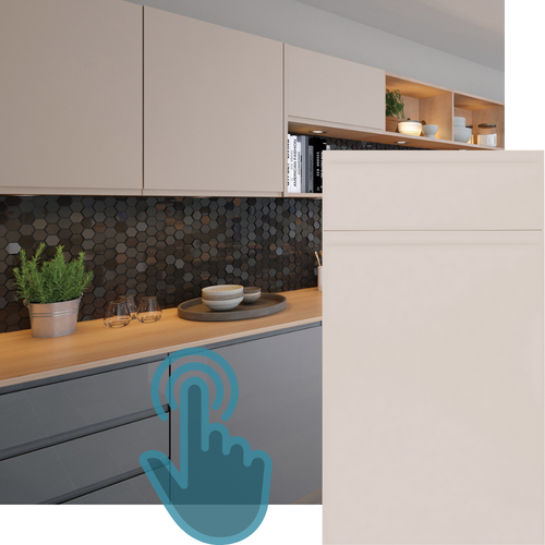 EXAMPLE OF J-PULL SUPERMATT CASHMERE KITCHEN