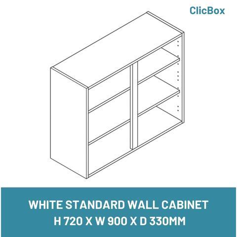 WHITE STANDARD WALL CABINET  H 720 X W 900 X D 330MM