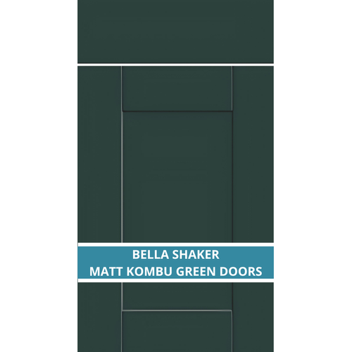 BELLA SHAKER MATT KOMBU GREEN DOOR AND DRAWER FRONTS